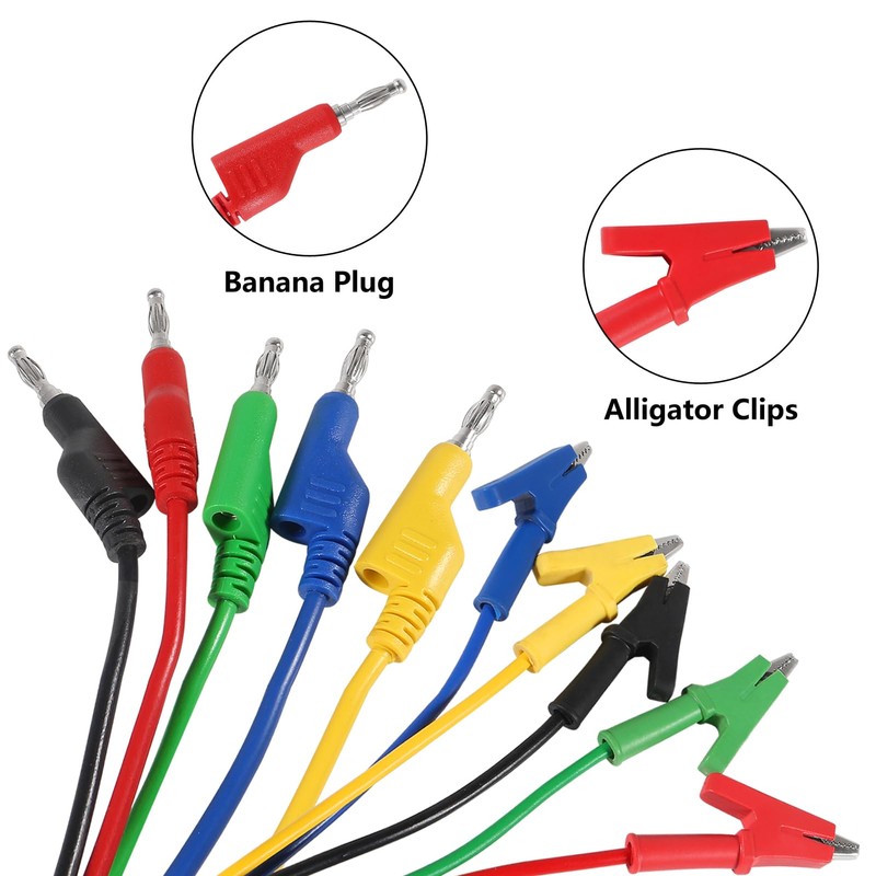 AOICRIE 5pcs Multimeter Test Leads 4mm Stackable Banana Plug to