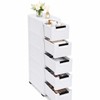 5-Drawer Narrow Storage Cabinet with Wheels, Slim Plastic Storage Drawers