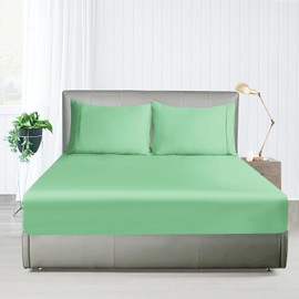 Fitted Sheet 1 Pack King Size Only Viscose Derived from Bamboo,400 Thread Count,8-16" Deep Pocket,Bottom Sheet Colorfast Soft & Silky & Breathable(1 Fitted Sheet Only, Sage Green, King)