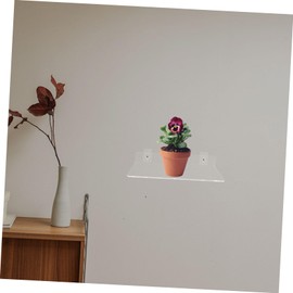 ORFOFE 2pcs Acrylic Floating Shelf Wall Mounted Flowerpot Rack for and Decor for Displaying Antiques Artwork and Plants Any Room