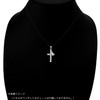 Leilani Hawaiian Jewelry Double Cross Scroll Engraved Pendant Necklace, Silver