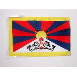 AZ FLAG Tibet Flag 18'' x 12'' Cords - Tibetan-Buddhist Small Flags 30 x 45cm - Banner 18x12 in