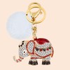 Tobestu Creative Cartoon Elephant Keychain Alloy Rhinestone Cute Animal Keyring