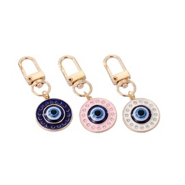 COLORFUL BLING 2-3PCS Evil Eye Keychain Good Luck Amulet Keyring Protection Charm for Purse Backpack, A-3pcs, 0.5