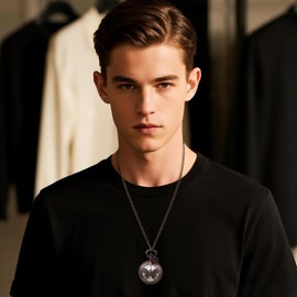 Oidea Vintage Pocket Watch: Retro Butterfly Arabic Numerals Scale Quartz Pocket Watches with Chain for Men Women Christmas Graduation Fathers Day Birthday Gifts Ancient Copper Color