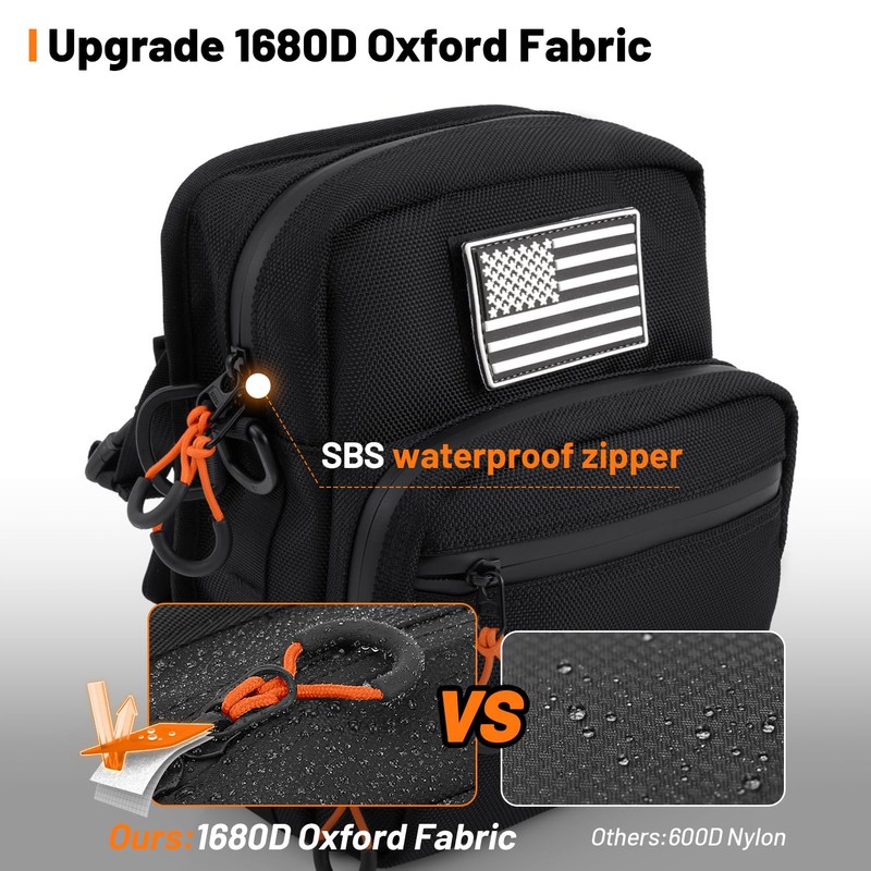 Oumurs Motorcycle Handlebar Bags,1680D Water-resistant Universal Bar bag American Flag