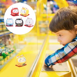 DEARMAMY 5 Pieces Japanese Daruma Doll Dharma Egg Ornament Ceramic Ornament Lucky Charm Japanese Figure Traditional Japanese Daruma Doll Wiggling