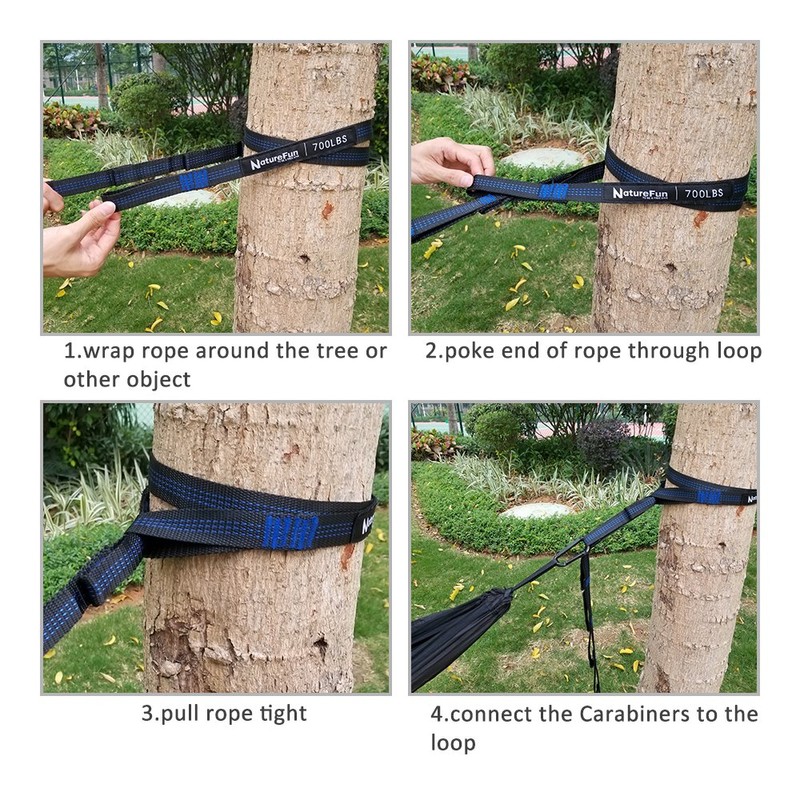 NATUREFUN Camping Hammock Accessories Suspension System Hammock Tree Straps 2000+
