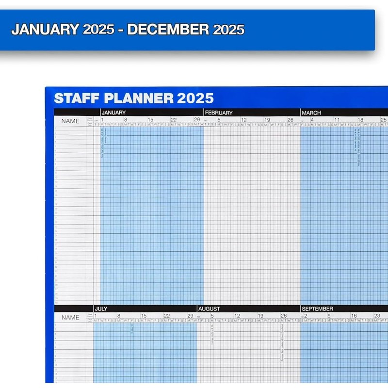 2025 Staff Year Planner Wall Calendar - Up to 40