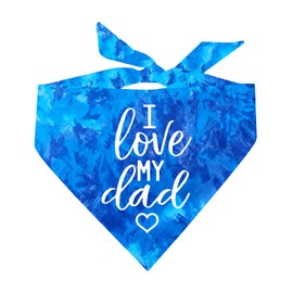 I Love My Dad Father's Day Dog Bandana (178 Royal Scrunch, One Size)