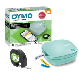 Dymo LetraTag 200B Bluetooth Label Maker | Compact Label Printer | Connects Through Bluetooth Wireless Technology to iOS and Android | Includes 1 White Paper Label Tape | Daydream Blue