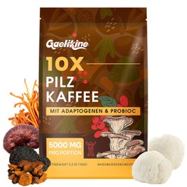 Mushroom Coffee - Mushroom Coffee with 10 Mushrooms, Adaptogens & Probiotics, Instant Arabica Coffee with Lion Mane, Chaga, Reishi, Cordyceps & More, Mushroom Extract Powder, 150g