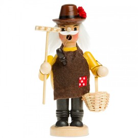 Sikora RM-C Wooden Incense Smoker, Various Designs, Colour / Model: C04 Yellow - Gardener, Size: Height approx. 13.5 cm
