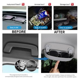 CDEFG Compatible with 2017-2024 Citroen C5 Aircross / C4 C5 X 2023 2024, Sunglasses Holder Glasses Case Car Glasses Holder Glasses Case Holder Glasses Case Cage C4 C5 Aircross Accessories (Grey)