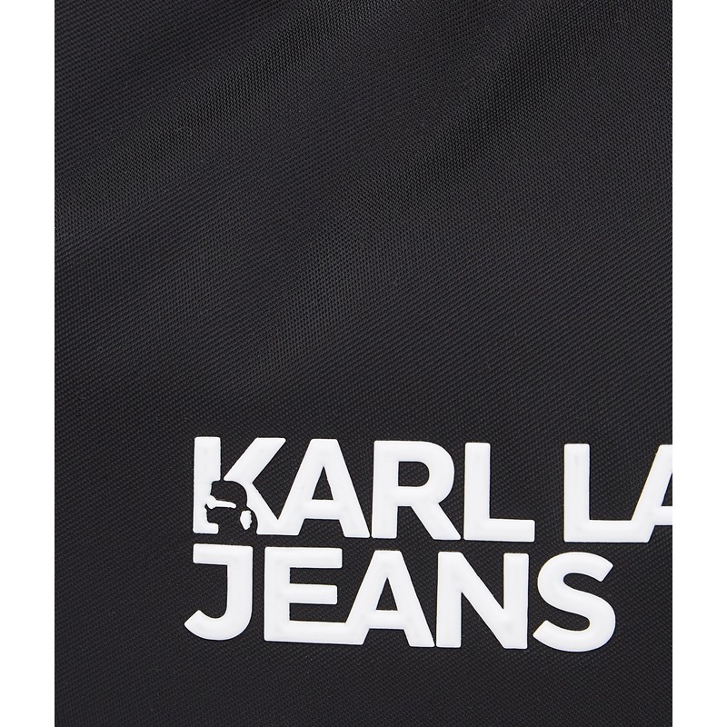 KARL LAGERFELD JEANS Women's Essential Nylon Moon Bag, black