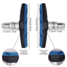 2 Pairs Bike Brake Pads,Brake Pads for Bicycle,Bicycle Brake Pads,Brake Pads with installation tool No Noise Long 70mm Rubber Durable V-Brake Pads for Mountain Bicycle