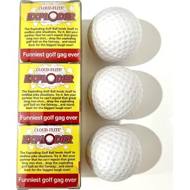 Exploding Golf Balls (Sleeve of 3) - Prank Golf Balls That Explode Into A Cloud of White Smoke Upon Impact - Funny Novelty Golf Gag Gift For Golfers