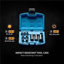Capri Tools Stubby XZN Triple Square Bit Socket Set (10 Pieces) XZN Bit Set/Stubby Length (CP30350)