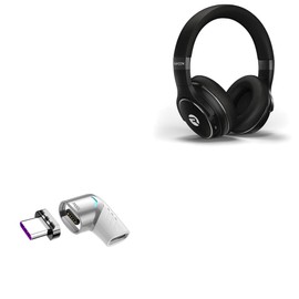 BoxWave Adapter Compatible with Raycon Everyday Headphones - MagnetoSnap PD Angle Adapter, Magnetic Charging Connector Device Saver - Metallic Silver