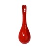 Xmomx 6 pcs Red Soup Spoon Round-Bottom Asia Porcelain Ceramic
