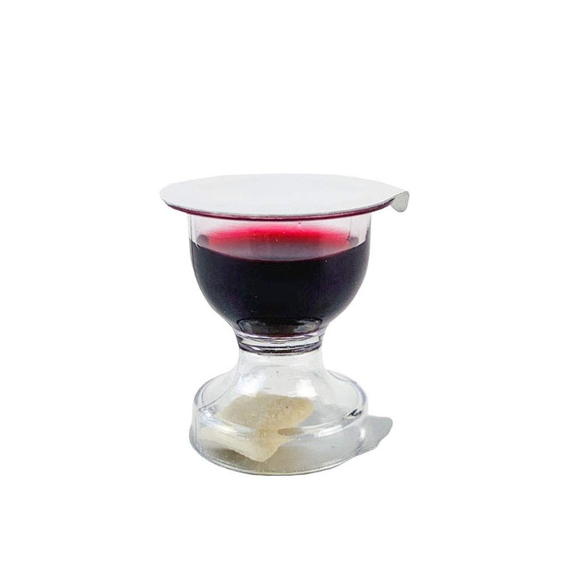 TrueVine Chalice Communion Cups and Wafer Set - Prefilled Cups