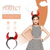 Holibanna Devil Horns Headband LED Light Up Hairband Red Demon