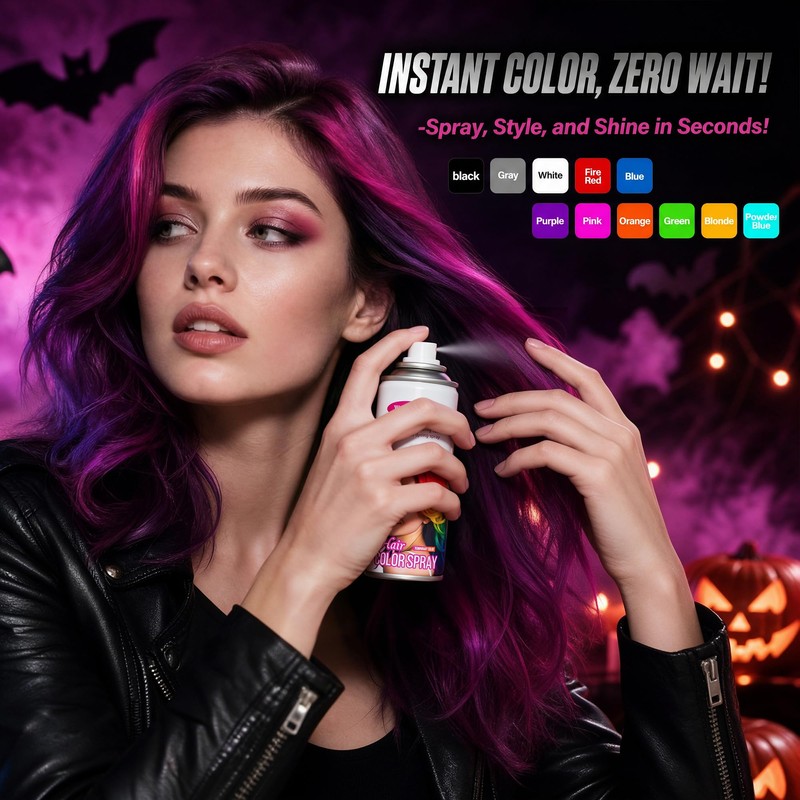 Temporary Red Hair Color Spray for Kids Women Men (Red,