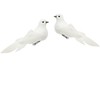FBIRDY 2pcs Decorative White Doves Artificial Birds Ornaments for Floral