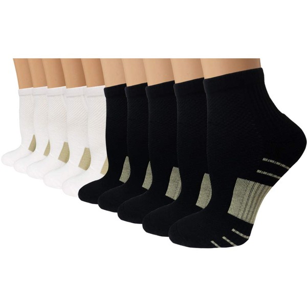 Iseasoo Calcetines de compresión de cobre para hombres y mujeres, calcetines de fascitis plantar, soporte para correr atléticamente