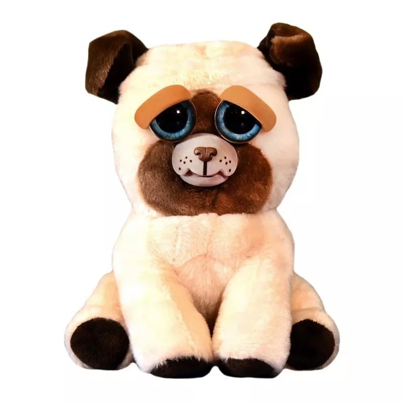 Feisty Pets Manny Macho Stuffed Dog Plush Animal 8.5” Pug