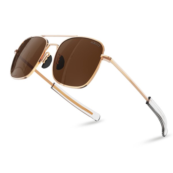 ACBLUCE Aviator Sunglasses for Men 53mm TAC Polarized Lense Military