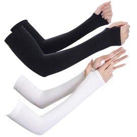 VVIMERS 5Pare Mangas Para Brazos UV Mangas Para Sol Mangas Protectoras Solares de Dedos Parciales Unisex Aptas para fútbol Running Golf Ciclismo Conducción Pesca y Actividades Al Aire Libre (Negro)