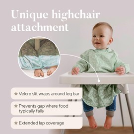Bibbrella Premium Baby Led Weaning Bib - Full Coverage with Lap Protection - Water-Resistant Long Sleeve Smock - Mess-Proof Feeding for Infants & Toddlers 6-36 Months - Sea Creatures