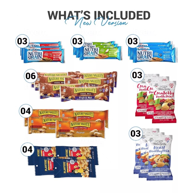 Fast Distribution Healthy Snacks, Care Package 67 Count Premium Healthy