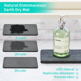 HapiRm Sink Caddy Sponge Holder - Kitchen Sink Organizer with Instant Drying Stone and Brush Holder, Stainless Steel Sponge Caddy for Kitchen Countertop - Black