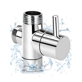 Bidet T Valve Adapter for Bidet with Shut-off Value for Toilet 7/8" x 7/8" x 1/2", T Adapters for Hand Held,Chrome Finish