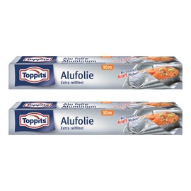 Toppits Alufolie Doppel-Kraft-Waben (10m x 29.5cm), 2er Pack (2 x 10 Meter)