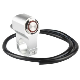 Larcele Motorcycle Handlebar Switch with Turn Signal Red 12V Angel Eye SBKG-04 Silver Cover