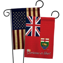 Manitoba Garden Flags Pack Regional Canada Provinces Canadian Territories Region Country Particular Area USA Vintage Applique Small Decorative Gift Yard House Banner Made In 13 X 18.5