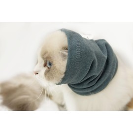 DDFS Cat Ear Cover Ear Wrap Hematoma Compression Keep Calm Comfort Anti Anxiety Relief Snood for Dog Aqua Blue S