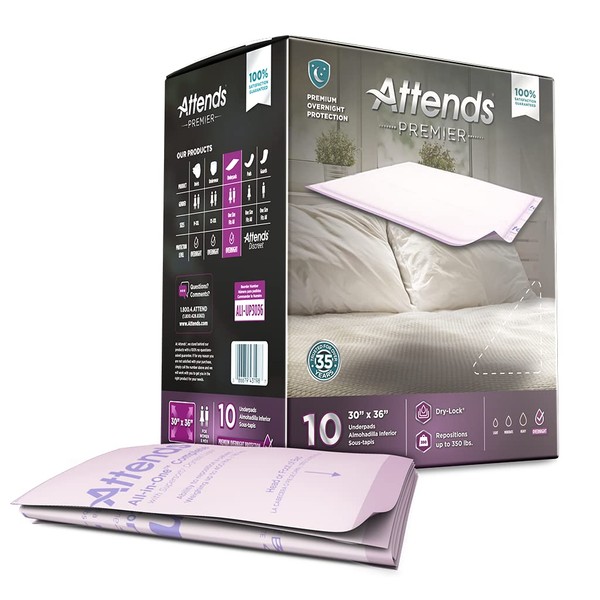 ALI-UP3036 - Attends Premier Underpads, 30x36, 10 Count (x6)