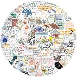 100pcs Inspirational Christian Stickers Bible Verse Stickers for Christmas Water Bottles Laptop,Scrapbooking Decals Christian Easter Gifts (Inspirational Christian Stickers)