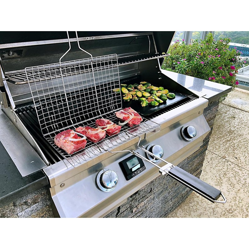 SWINGTEK Fish Grilling Basket, Folding Portable Stainless Steel BBQ Grill