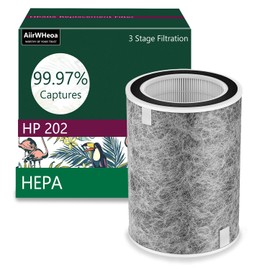 HP202 HP201 True HEPA Air Purifier MAX Filter Compatible with Shark HP200 Series, HP202, HP201, HP232, HP302 and HC502, Part # HE2FKBAS, HE2FKBASMB, 1 Pack