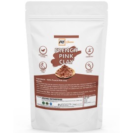 mGanna 100% Natural French Pink Clay Powder/Rose Clay for DIY Facial Masks, Creams, Soft Peels and Scrubs, and Soap Making 0.5 LBS / 227 GMS