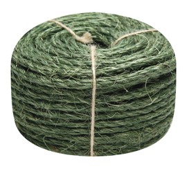 Green Sisal Rope 1/4 Inch by 164-Feet for Cat Scratching Post Tree Tower Replacement Repair and Replace, DIY Hemp Twine Rope for Kittens Shelves Furniture Window Bed Perch House Climbing, 6mm by 50m