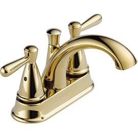 Peerless Bayside Brass Bathroom Faucet, Centerset Bathroom Faucet, Bathroom Sink Faucet, Drain Assembly, Polished Brass P99640LF-PB