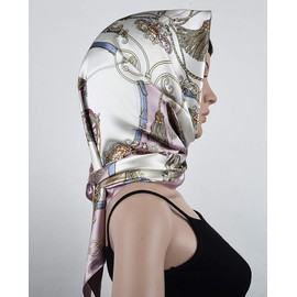 corciova 3 Pcs Square Hair Scarf Black Women Silk Headband Tie Sleeping at Night Bandanas Headscarf Carriage (Navy Red Pink)