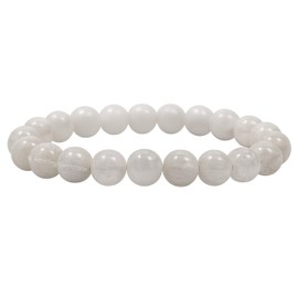 Amazing Gemstone White Moonstone Bracelet for Women Men's Gifts - Protection Healing Crystal Bracelet - 8mm Gemstone Beaded Stretchable Bracelet