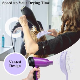 START MAKERS Hair Brush, Professional Vented Detangling Brush for Wet & Dry Curly Thick Straight Hair, Women Men Wide Paddle Brush Curved Detangler Hairbrush Lavender Purple